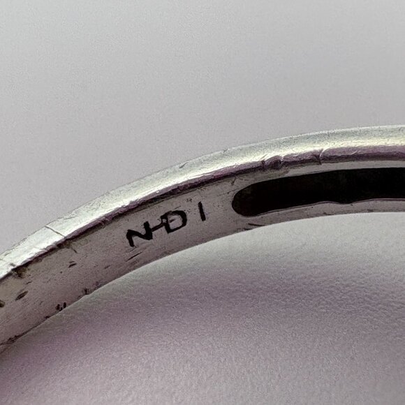 VTG Sterling Silver 925 Natural Diamond Open Hearts Infinity Ring Size 10.25 - Picture 5 of 9